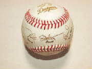 ZLazr Laser Engraving - 1 Leather Baseball with names, league info, team name, signatures and logos.