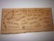 ZLazr Laser Engraving - Special Teacher Gift with scanned-in student signatures laser engraved.