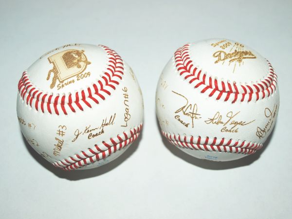 ZLazr Laser Engraving - 2 Leather Baseballs with names, league info, team name, signatures and logos.